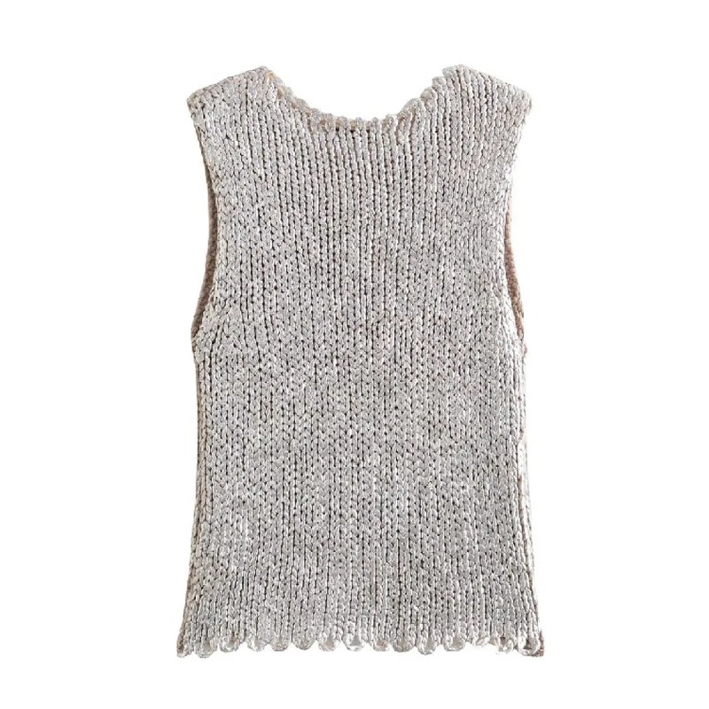 Sewing Vest - Женский вязаный жилет, осень 2023, новинка