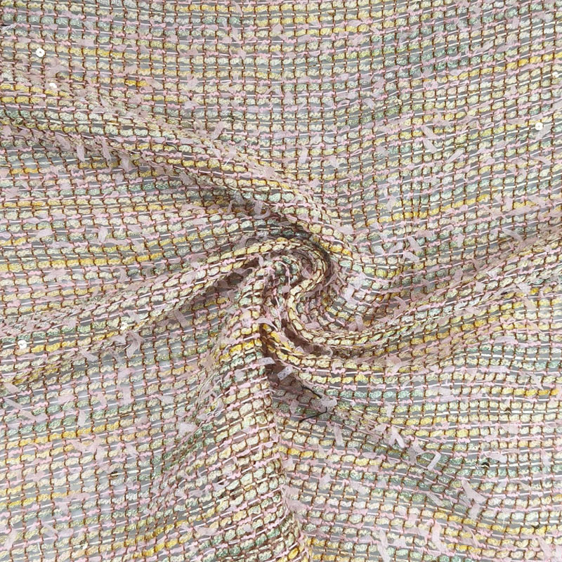 Sewing Tweed Fabric - Легкая твидовая ткань с ажурным узором