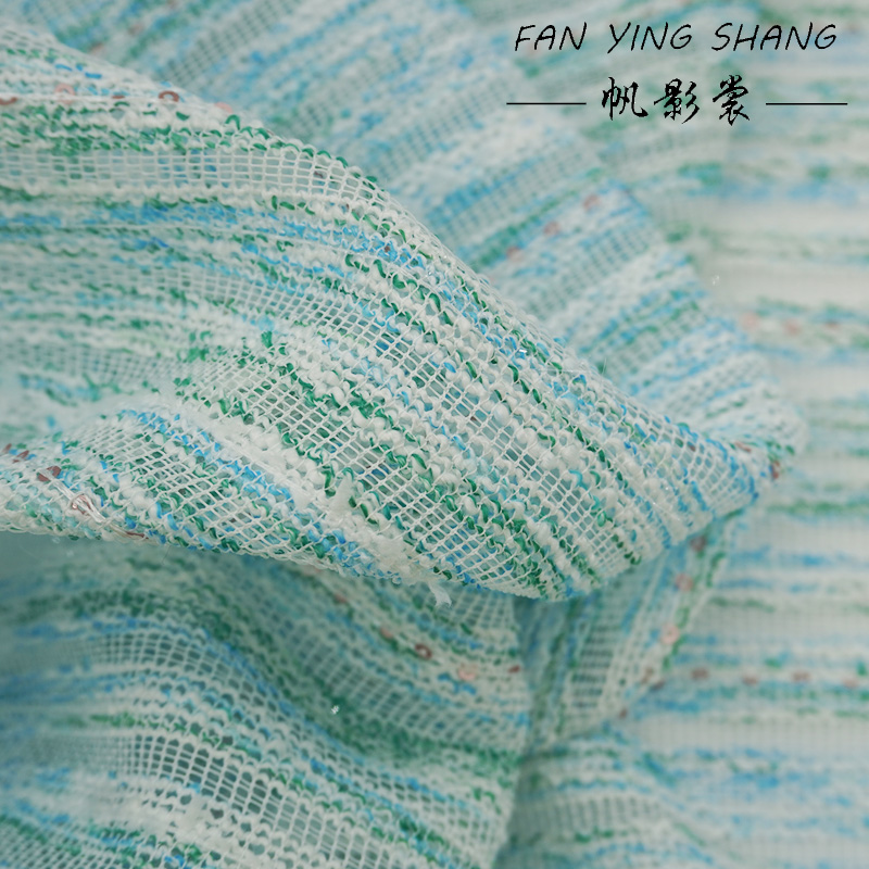 Ткань букле твид сине-зеленая  – обзор и цена Sewing Tweed Fabric