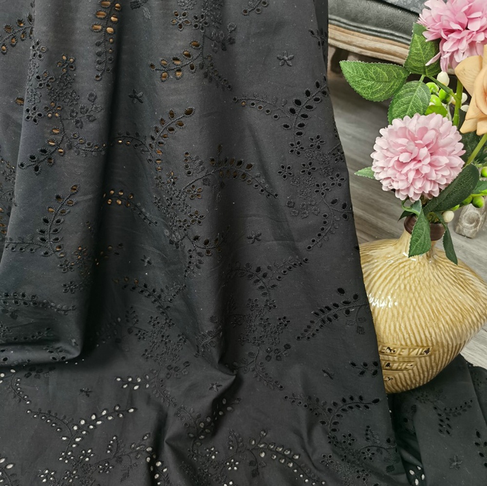 Высококачественная черная ажур – обзор и цена Sewing Eyelet Fabric