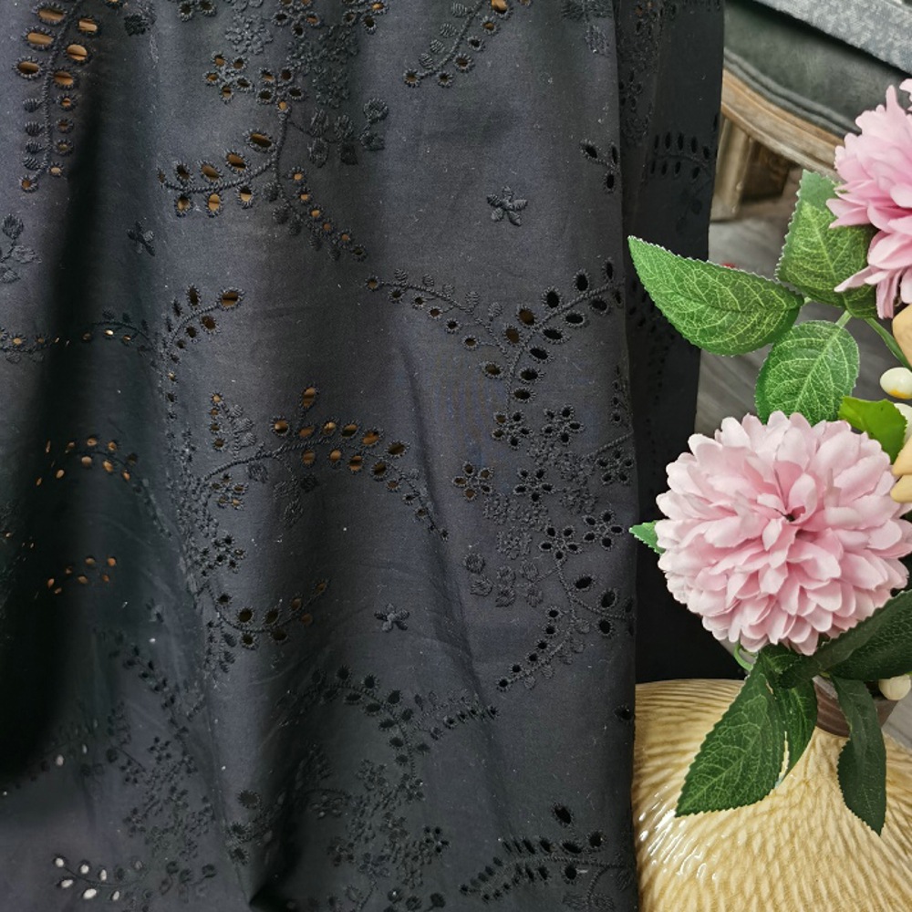 Высококачественная черная ажур – обзор и цена Sewing Eyelet Fabric