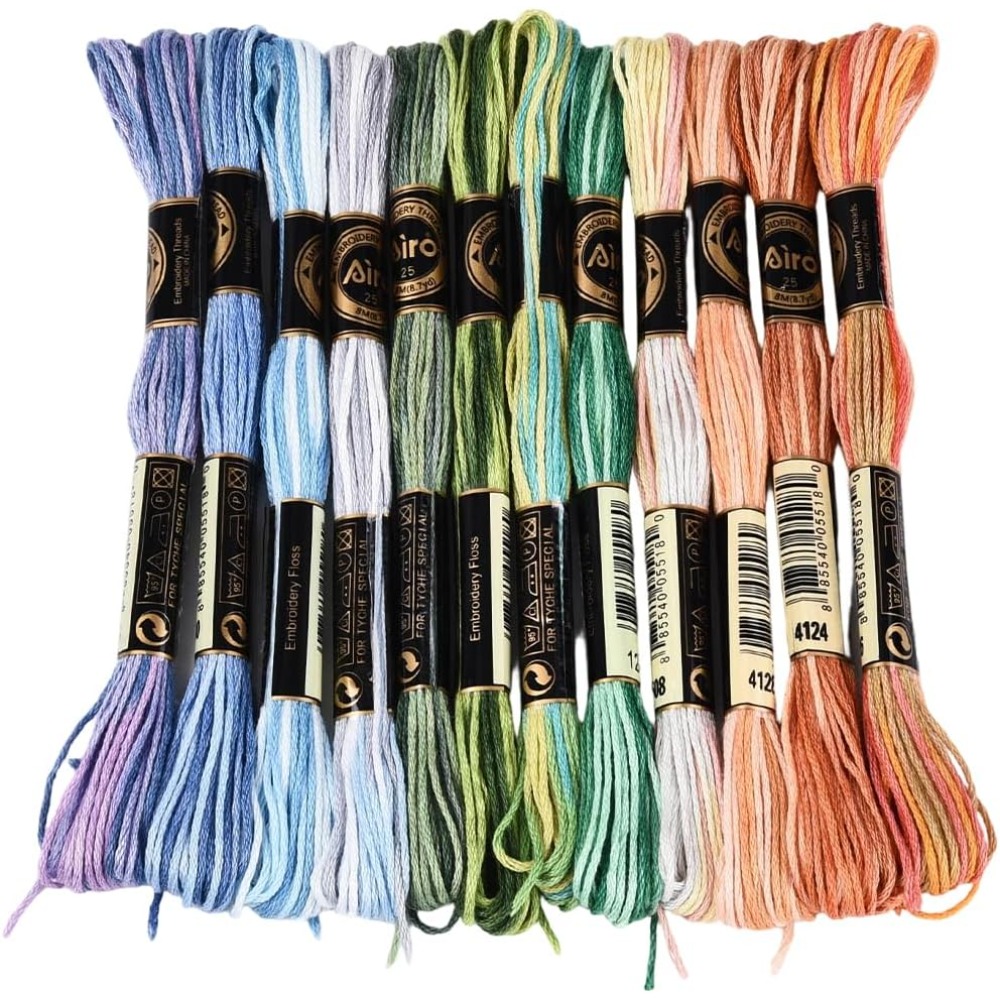 12 мотков, 105 ярдов, разноцве – обзор и цена Embroidery Floss Thread
