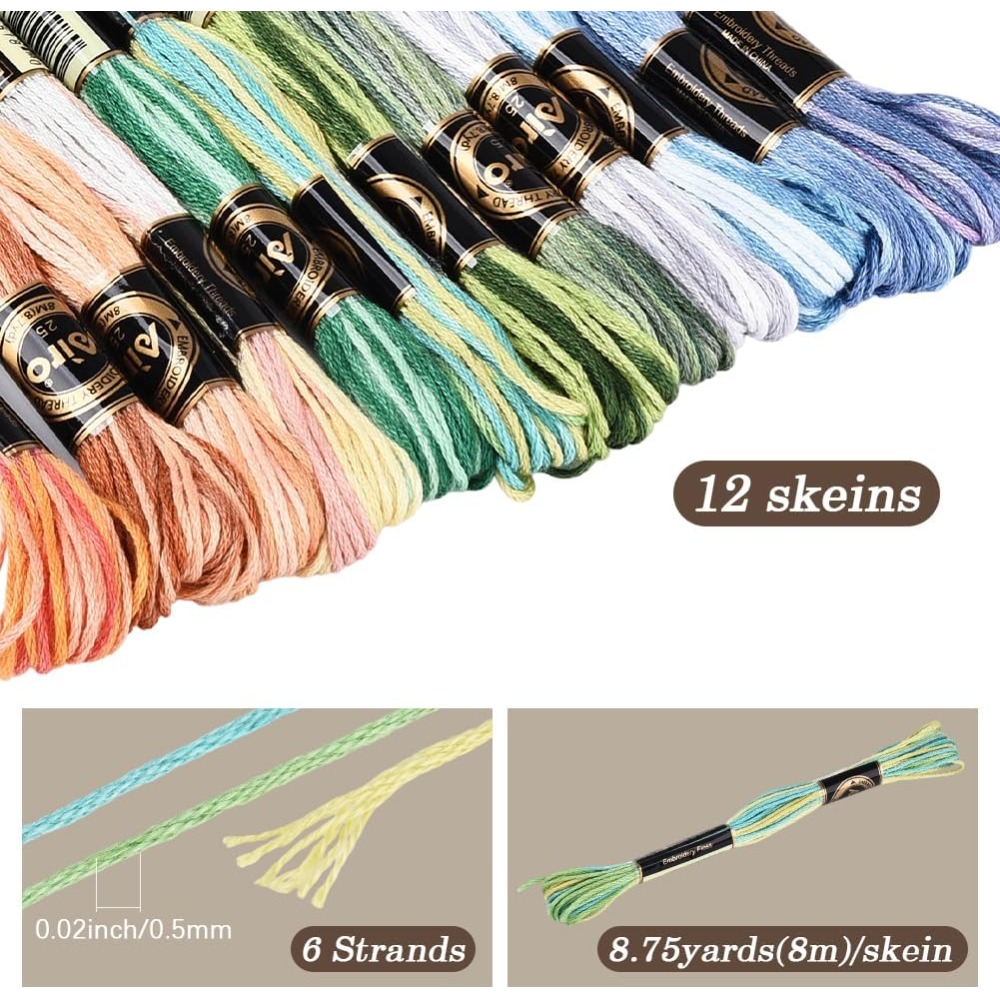 12 мотков, 105 ярдов, разноцве – обзор и цена Embroidery Floss Thread