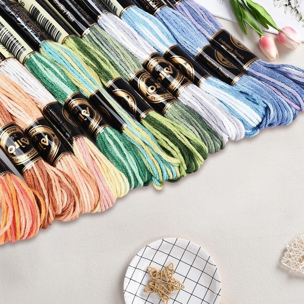 12 мотков, 105 ярдов, разноцве – обзор и цена Embroidery Floss Thread