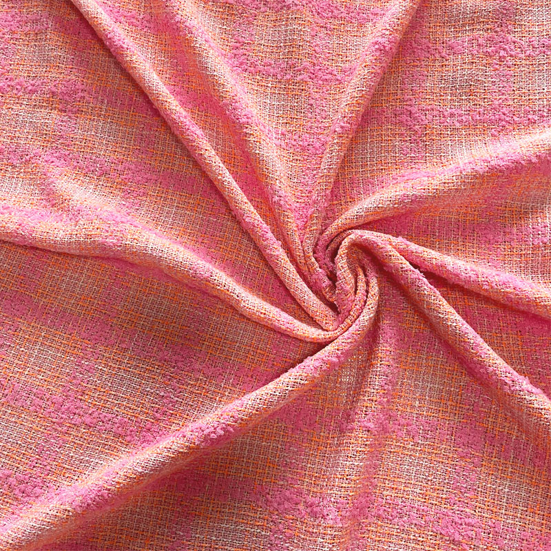 Розово-оранжевая твидовая ткан – обзор и цена Sewing Tweed Fabric