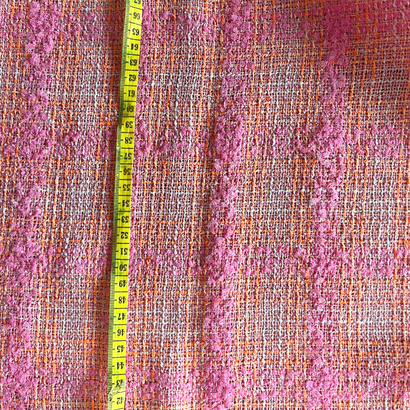 Розово-оранжевая твидовая ткан – обзор и цена Sewing Tweed Fabric