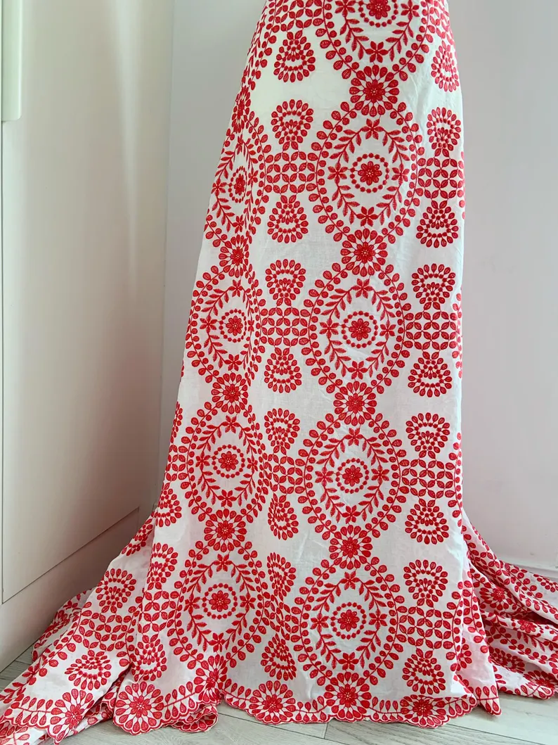 Белоснежная хлопковая кружевна – обзор и цена Sewing Eyelet Fabric