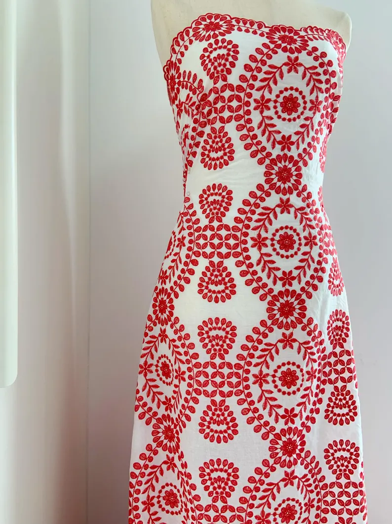Белоснежная хлопковая кружевна – обзор и цена Sewing Eyelet Fabric
