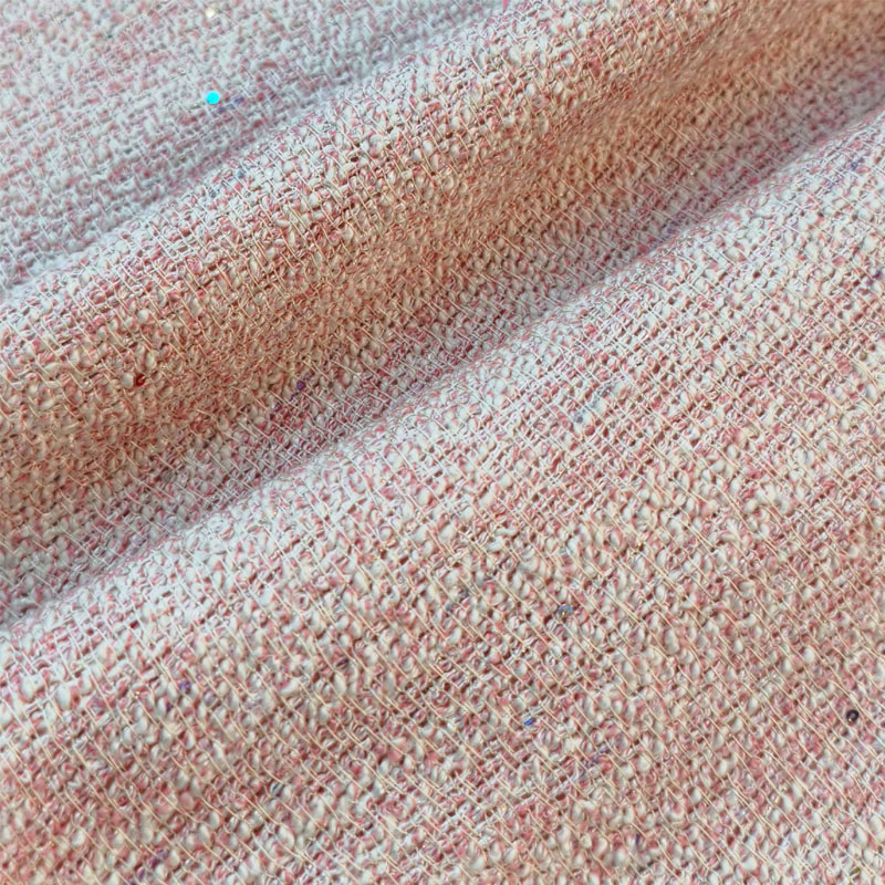 Светло-розовая твидовая ткань  – обзор и цена Sewing Tweed Fabric